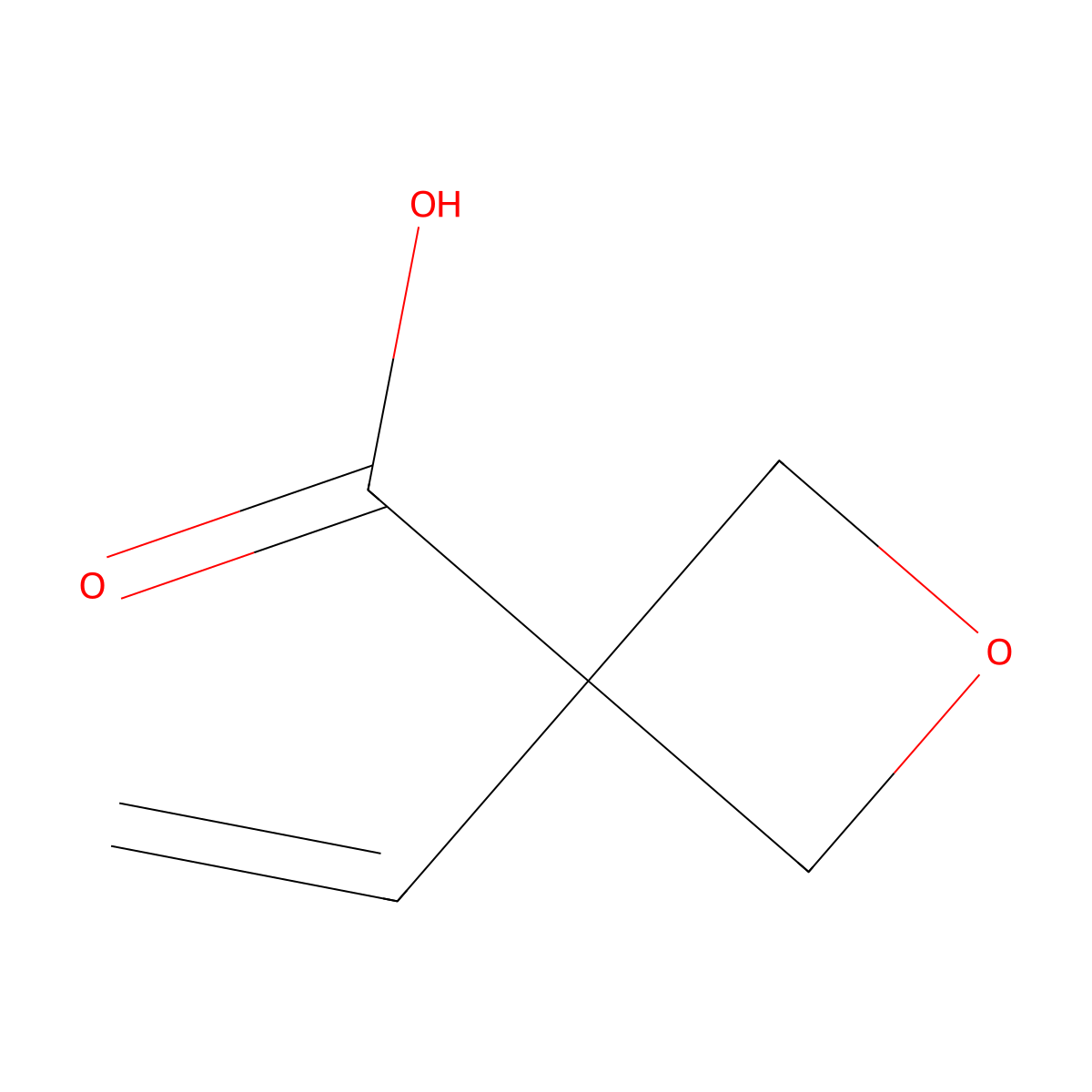 3-Ethenyloxetane-3-carboxylic acid molecular structure, CAS 1439320-30-5