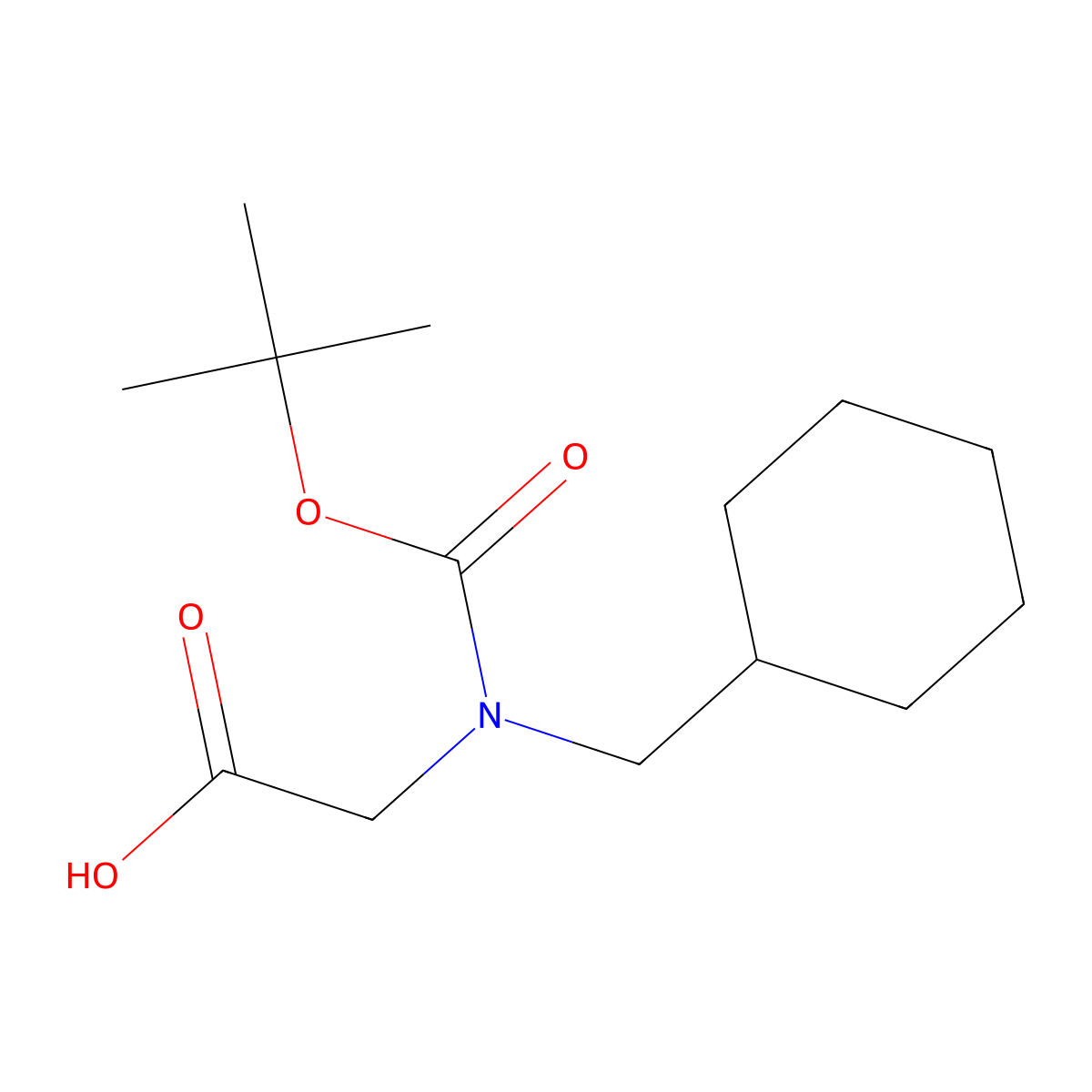 2-((Tert-butoxycarbonyl)(cyclohexylmethyl)amino)acetic acid molecular structure, CAS 143935-49-3