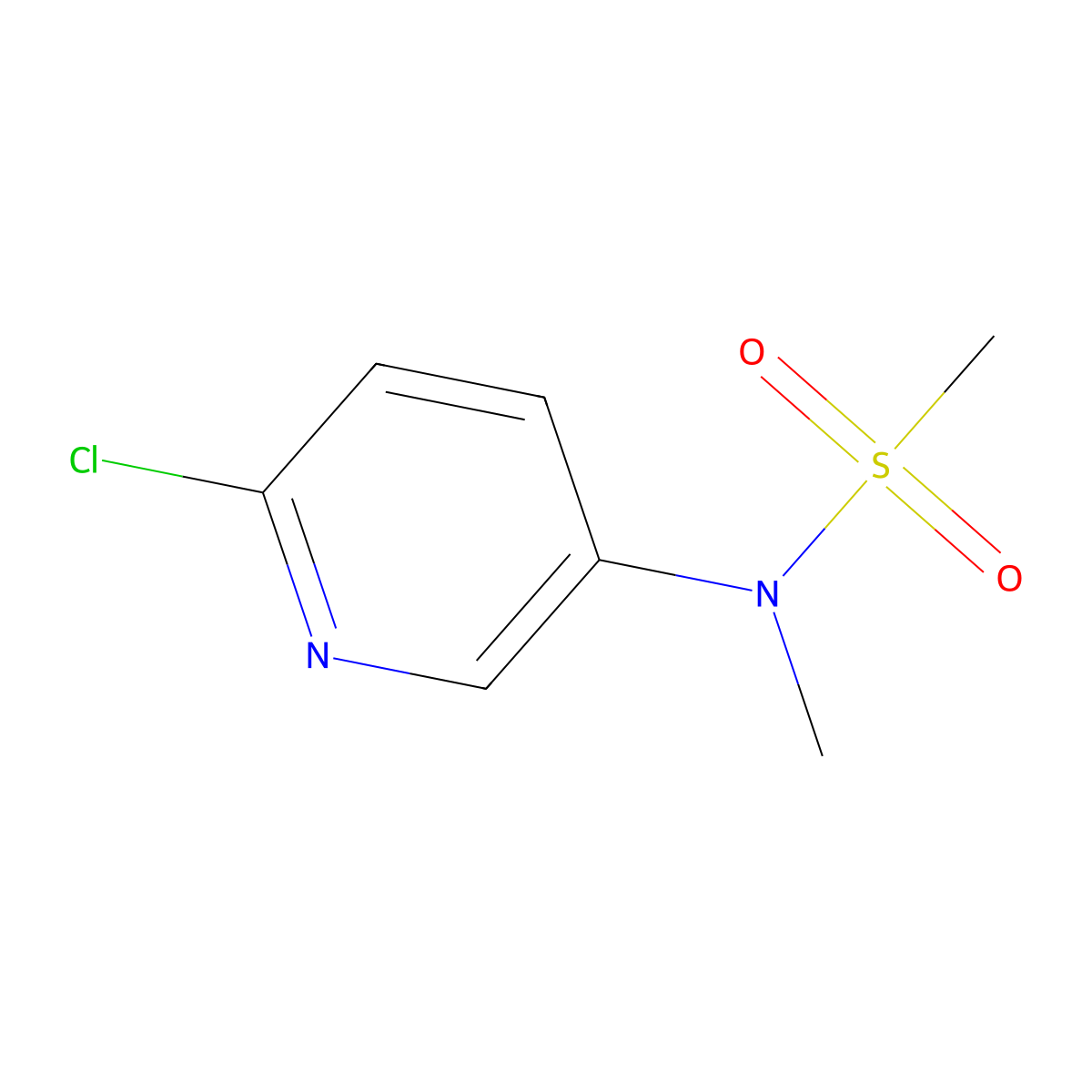 N-(6-chloropyrid-3-yl)-N-methylmethanesulphonamide molecular structure, CAS 143937-71-7
