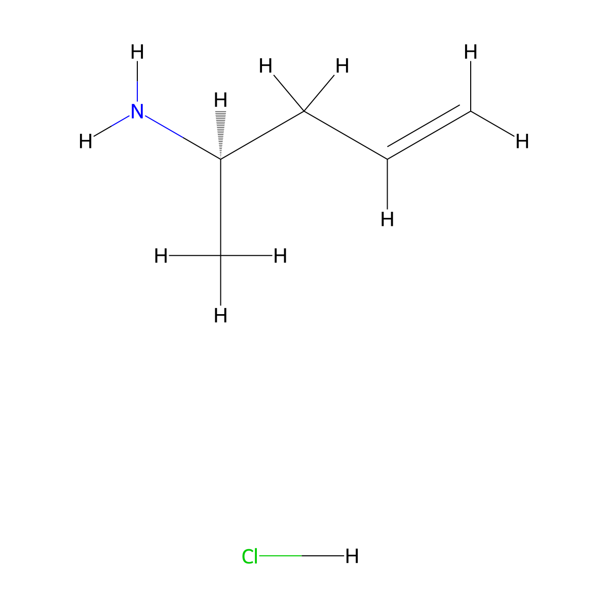 (2R)-Pent-4-EN-2-amine hcl molecular structure, CAS 1439372-78-7