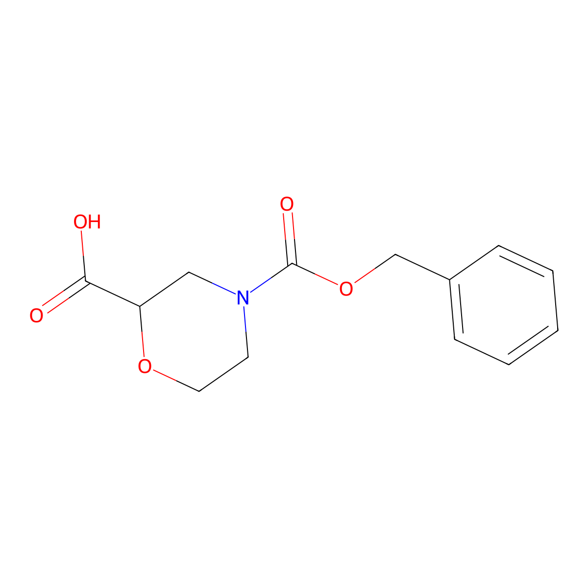 (2S)-4-phenylmethoxycarbonylmorpholine-2-carboxylic acid molecular structure, CAS 1439373-47-3
