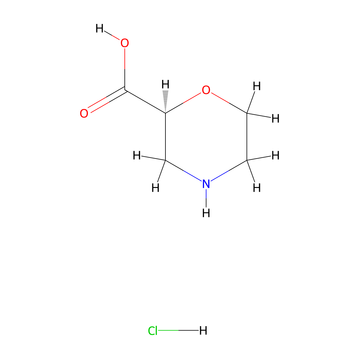 (S)-Morpholine-2-carboxylic acid hydrochloride molecular structure, CAS 1439373-55-3