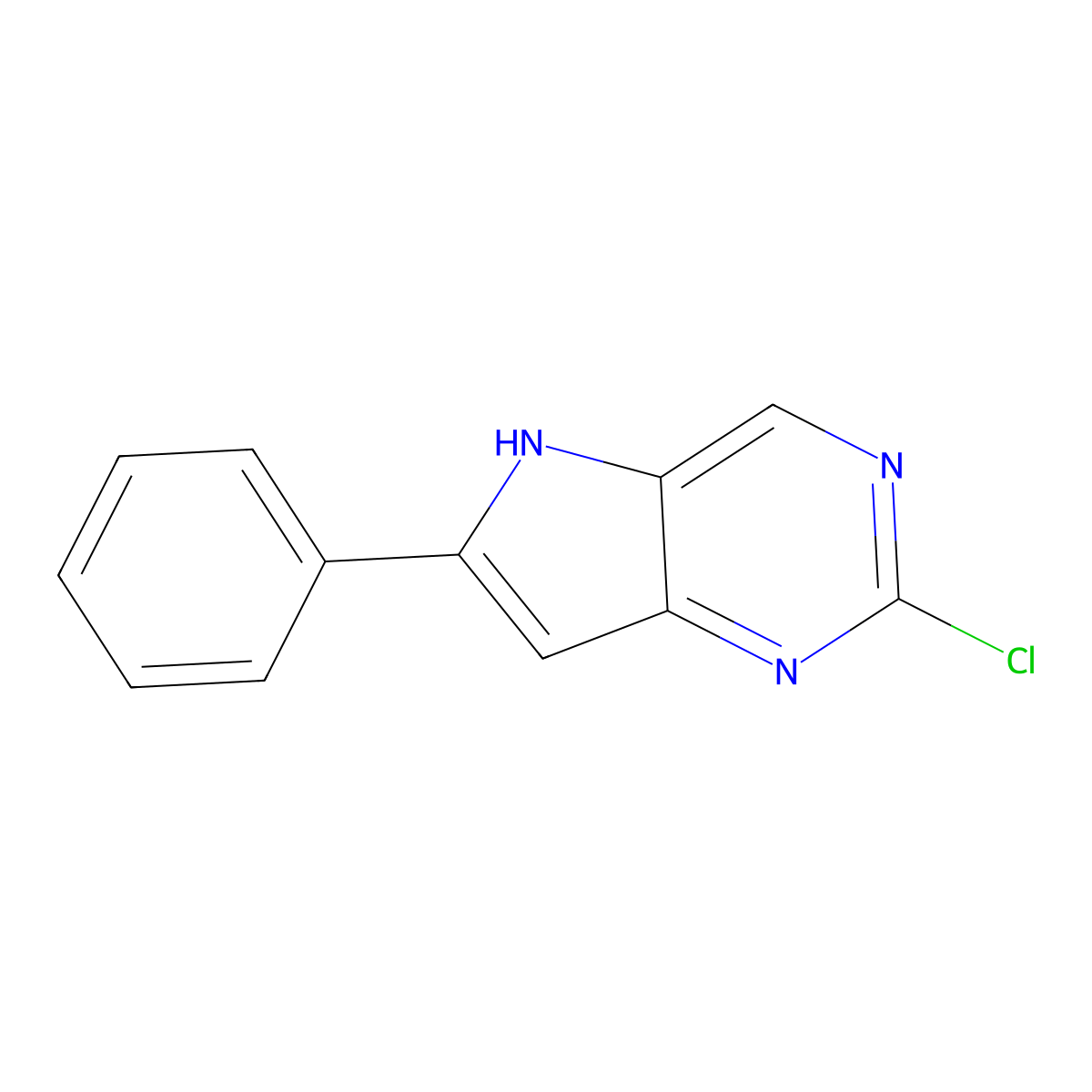 2-chloro-6-phenyl-5H-pyrrolo[3,2-d]pyrimidine molecular structure, CAS 1439397-35-9