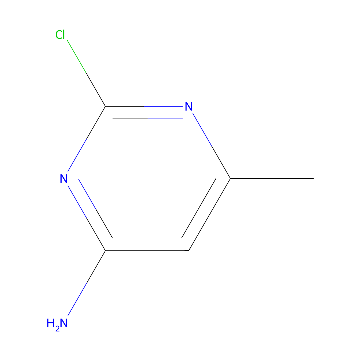 2-Chloro-6-methylpyrimidin-4-amine molecular structure, CAS 14394-60-6