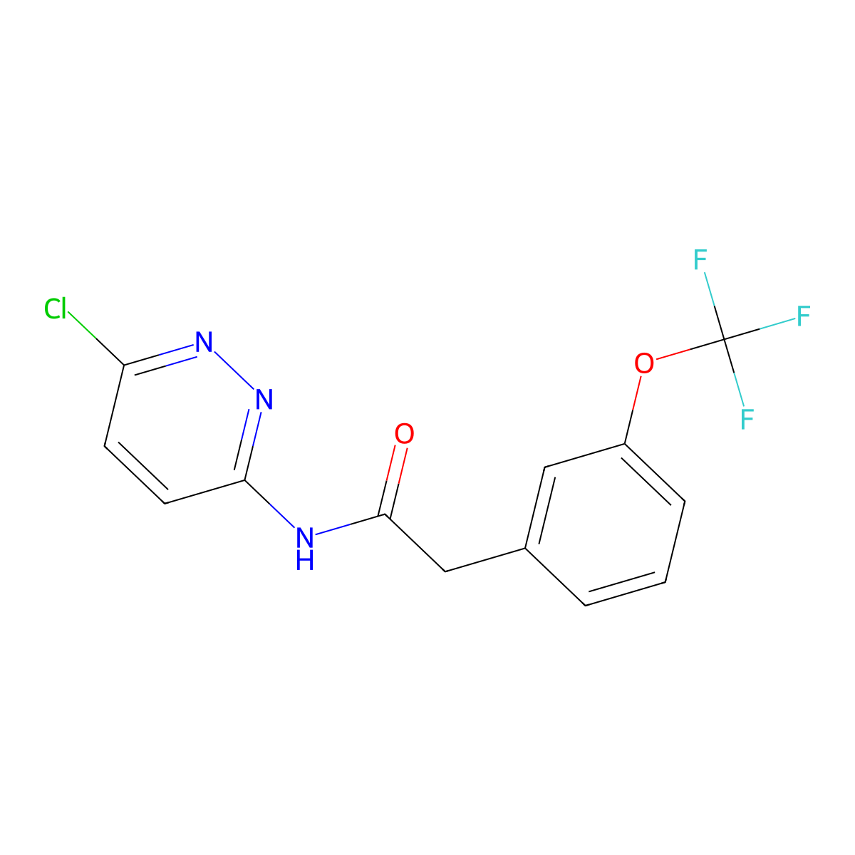 N-(6-chloropyridazin-3-yl)-2-(3-(trifluoromethoxy)phenyl)acetamide molecular structure, CAS 1439400-46-0