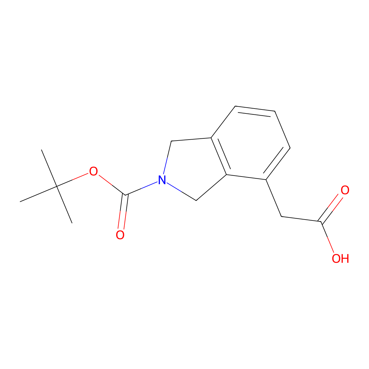 2-{2-[(tert-butoxy)carbonyl]-2,3-dihydro-1H-isoindol-4-yl}acetic acid molecular structure, CAS 1439400-59-5