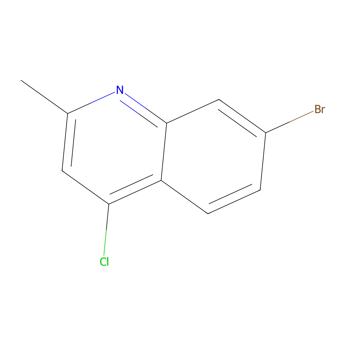 7-Bromo-4-chloro-2-methylquinoline molecular structure, CAS 143946-45-6