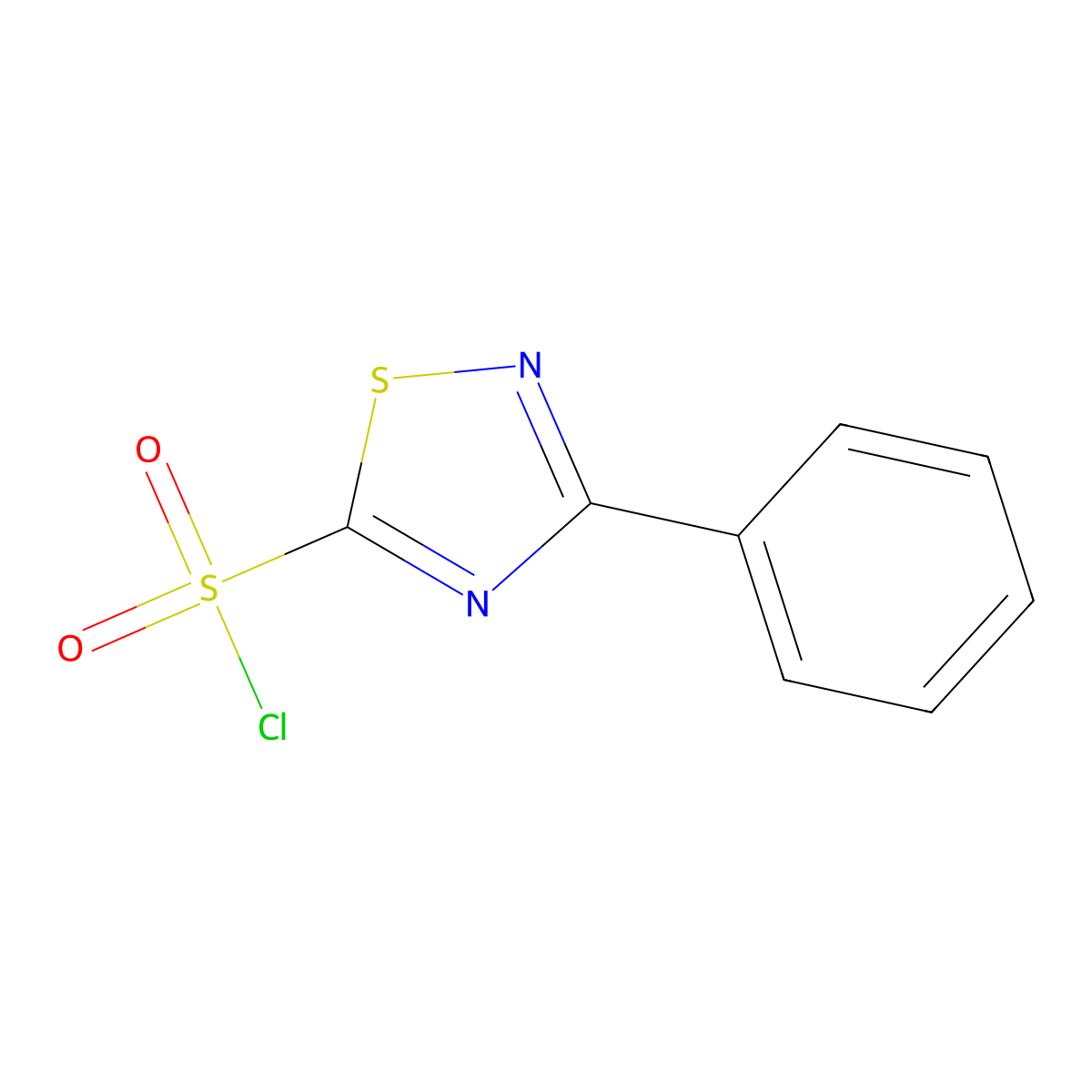 3-phenyl-1,2,4-thiadiazole-5-sulfonyl Chloride molecular structure, CAS 143947-88-0