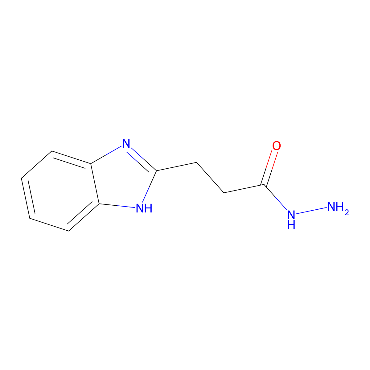 3-(1H-benzimidazol-2-yl)propanehydrazide molecular structure, CAS 143949-72-8