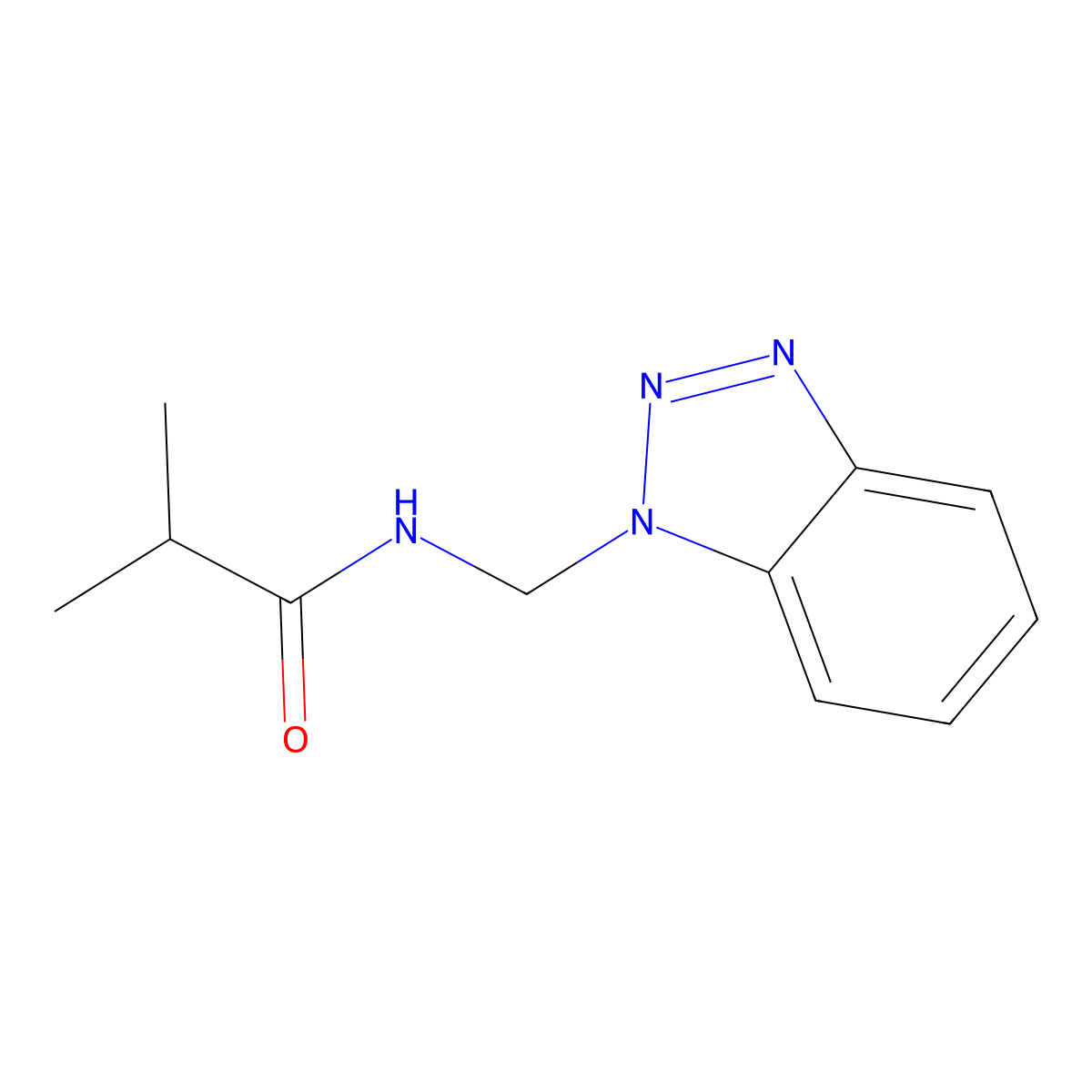 N-(1H-1,2,3-Benzotriazol-1-ylmethyl)-2-methylpropanamide molecular structure, CAS 143949-77-3
