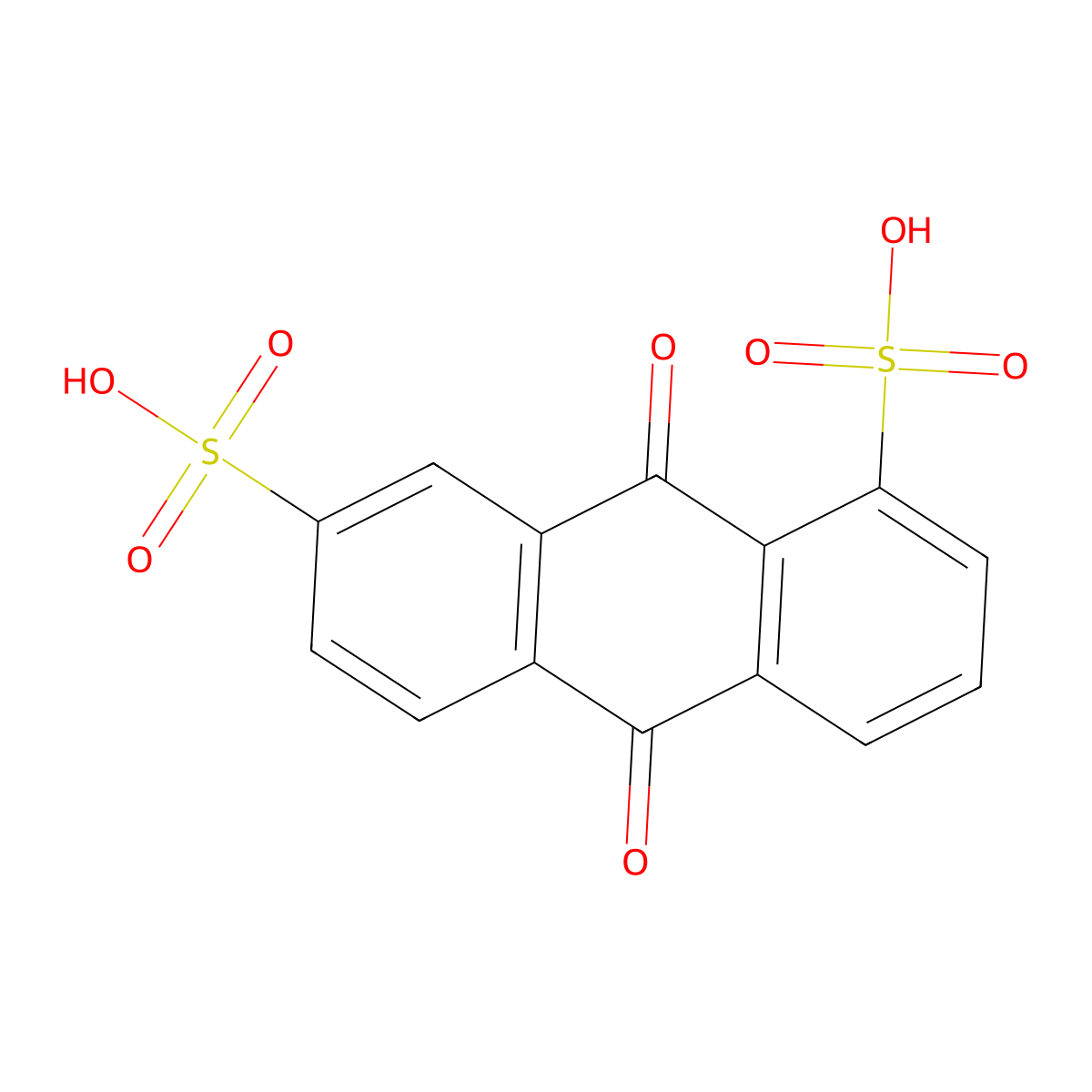 9,10-Dihydro-9,10-dioxoanthracene-1,7-disulphonic acid molecular structure, CAS 14395-08-5