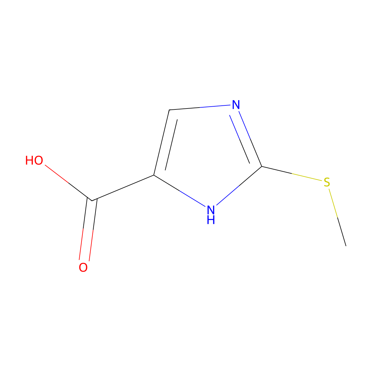 2-(methylsulfanyl)-1H-imidazole-5-carboxylic acid molecular structure, CAS 14395-87-0
