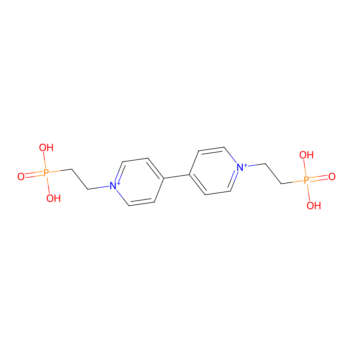 1,1'-Bis(2-phosphonoethyl)-4,4'-bipyridin-1-ium molecular structure, CAS 143951-41-1