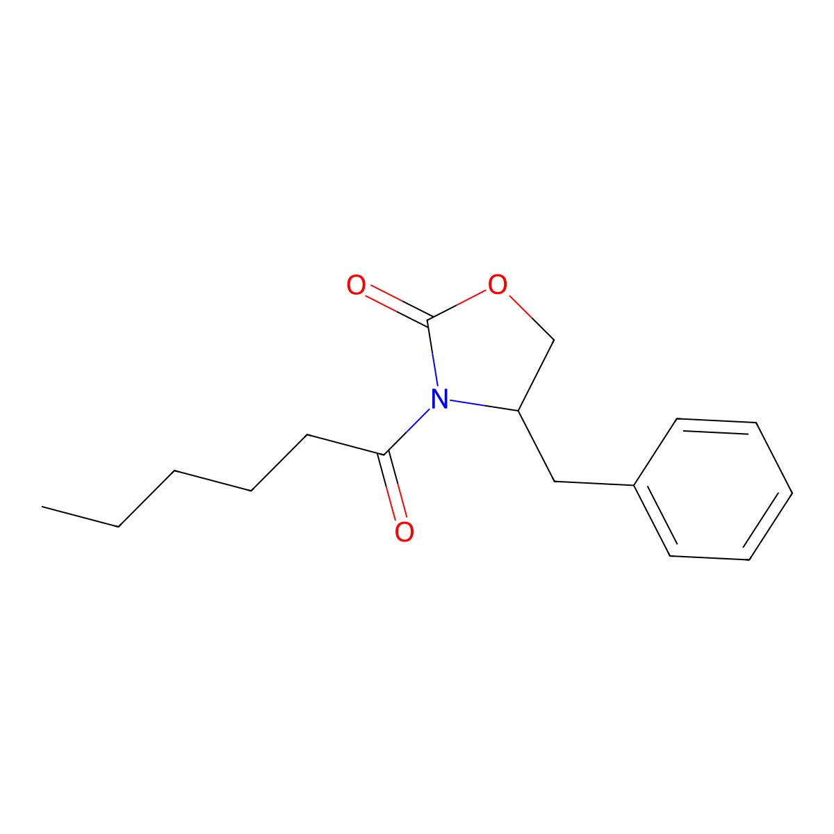(S)-4-Benzyl-3-hexanoyl-2-oxazolidinone molecular structure, CAS 143965-32-6