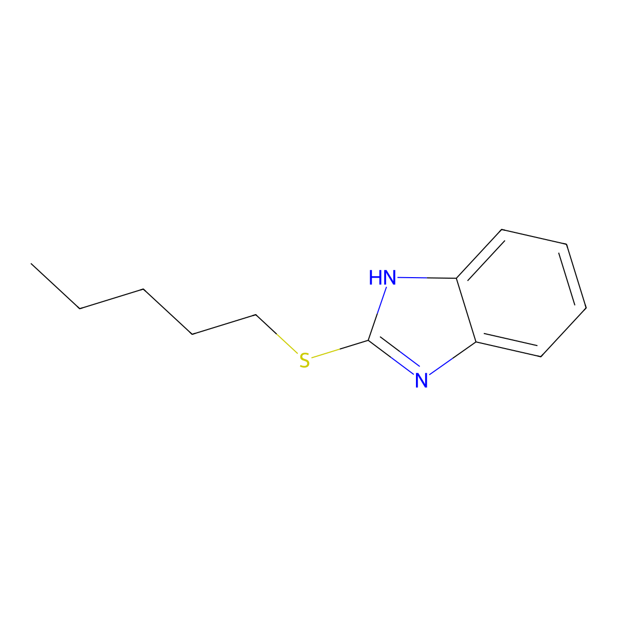2-(pentylthio)-1H-benzo[d]imidazole molecular structure, CAS 143966-19-2