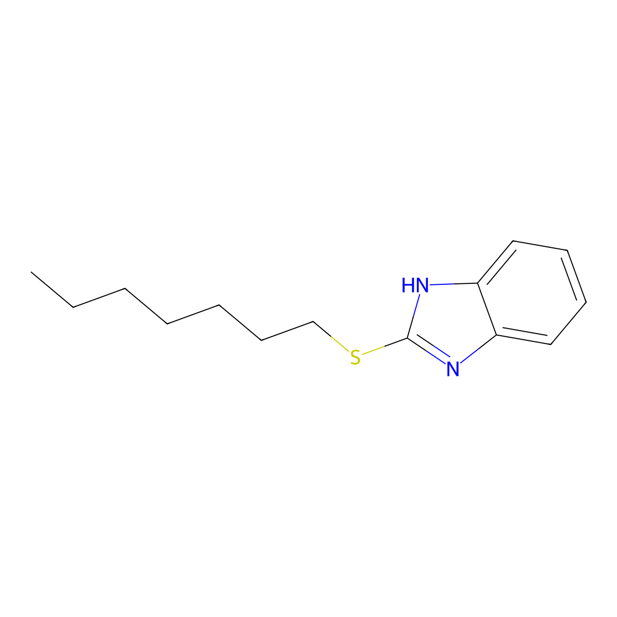 2-(heptylthio)-1H-benzo[d]imidazole molecular structure, CAS 143966-20-5