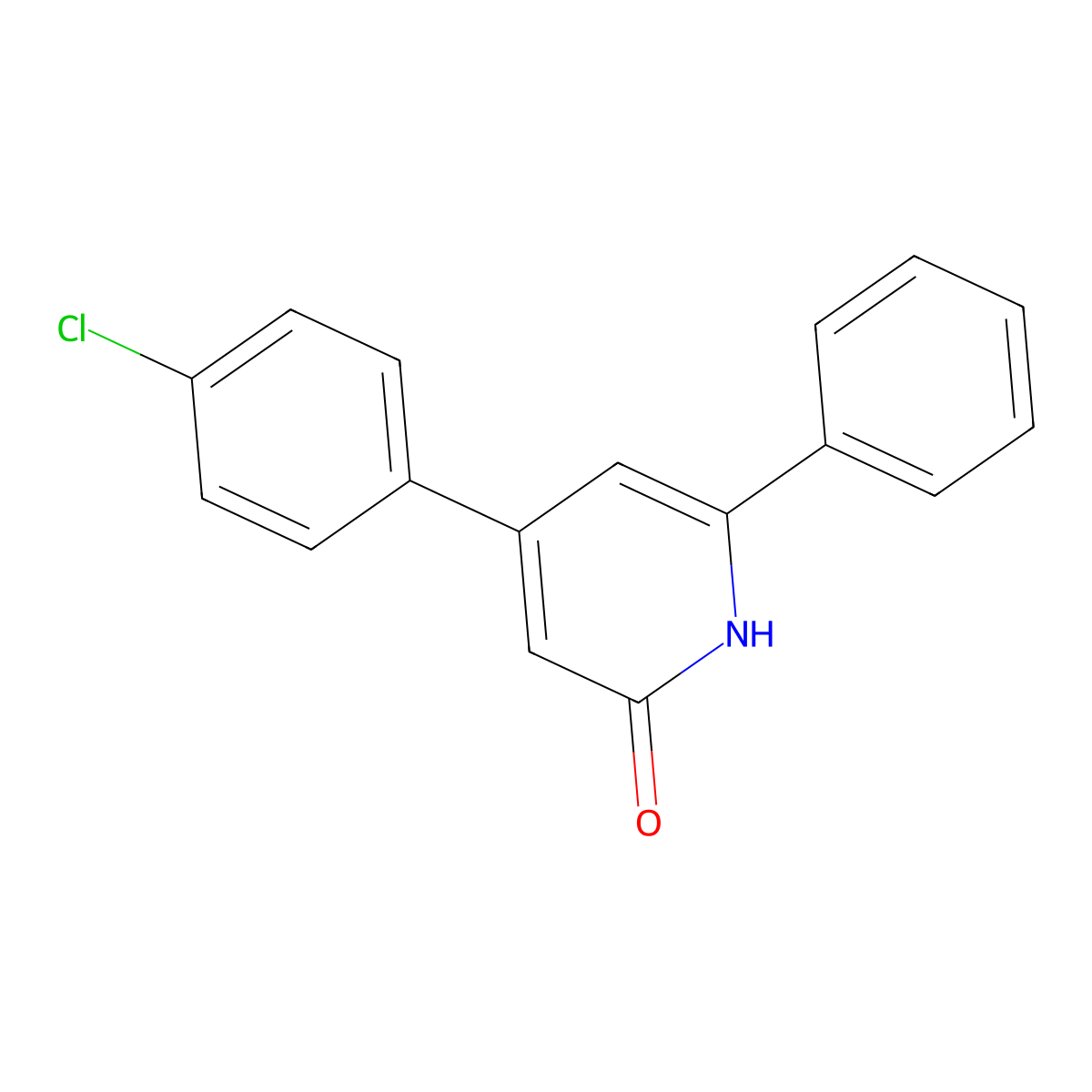 2(1H)-Pyridinone, 4-(4-chlorophenyl)-6-phenyl- molecular structure, CAS 143968-99-4
