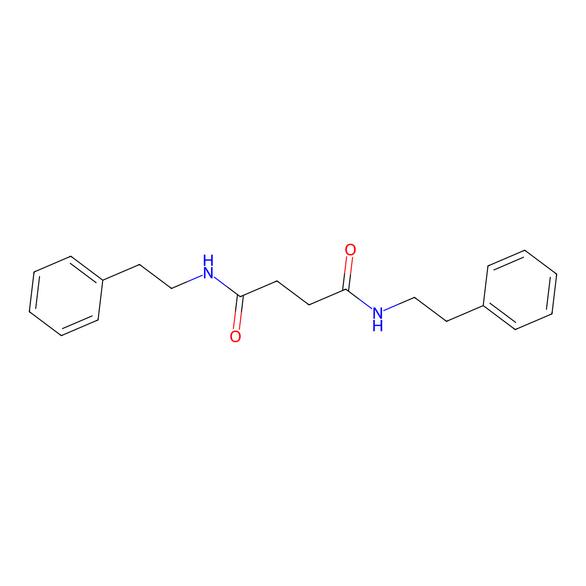 Butanediamide, N,N'-bis(2-phenylethyl)- molecular structure, CAS 143969-98-6