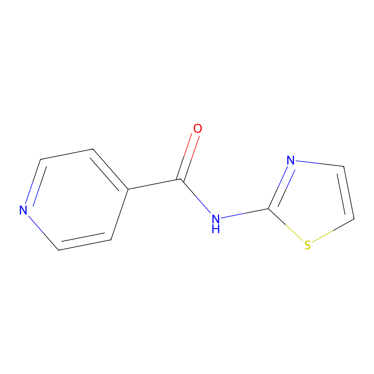N-Thiazol-2-yl-isonicotinamide molecular structure, CAS 14397-13-8
