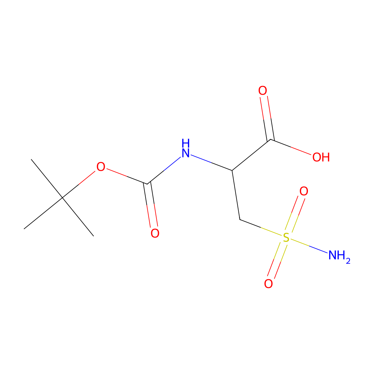 2-{[(Tert-butoxy)carbonyl]amino}-3-sulfamoylpropanoic acid molecular structure, CAS 143978-20-5
