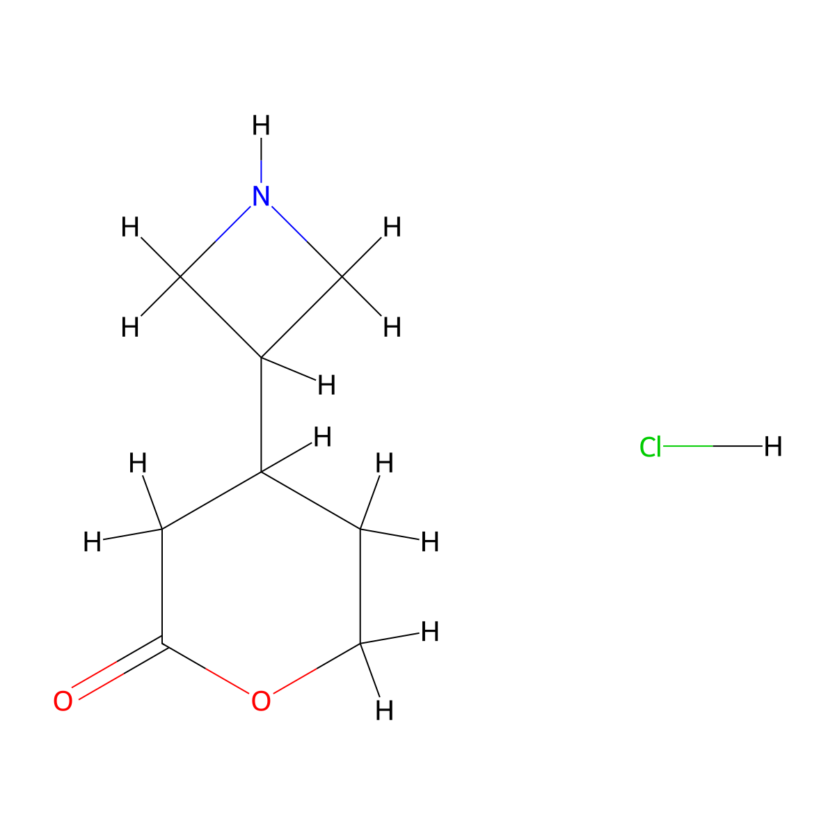 4-(Azetidin-3-yl)tetrahydro-2H-pyran-2-one hydrochloride molecular structure, CAS 1439818-48-0