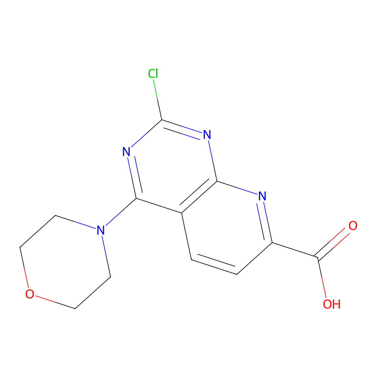 2-Chloro-4-morpholinopyrido[2,3-d]pyrimidine-7-carboxylic acid molecular structure, CAS 1439818-90-2