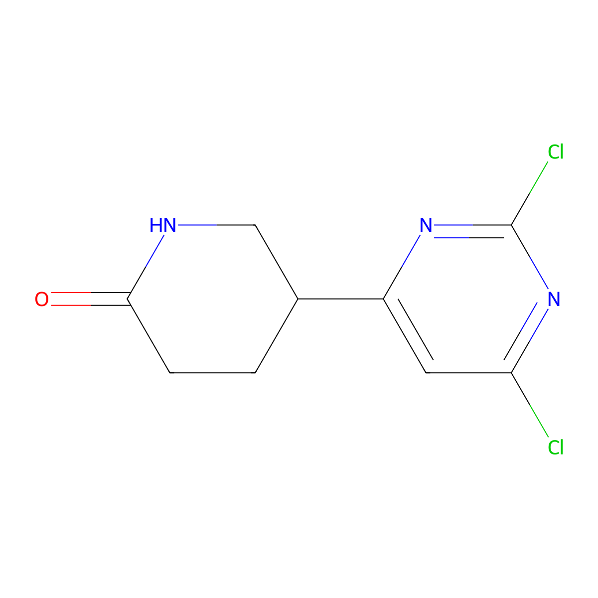 5-(2,6-Dichloropyrimidin-4-yl)piperidin-2-one molecular structure, CAS 1439818-91-3