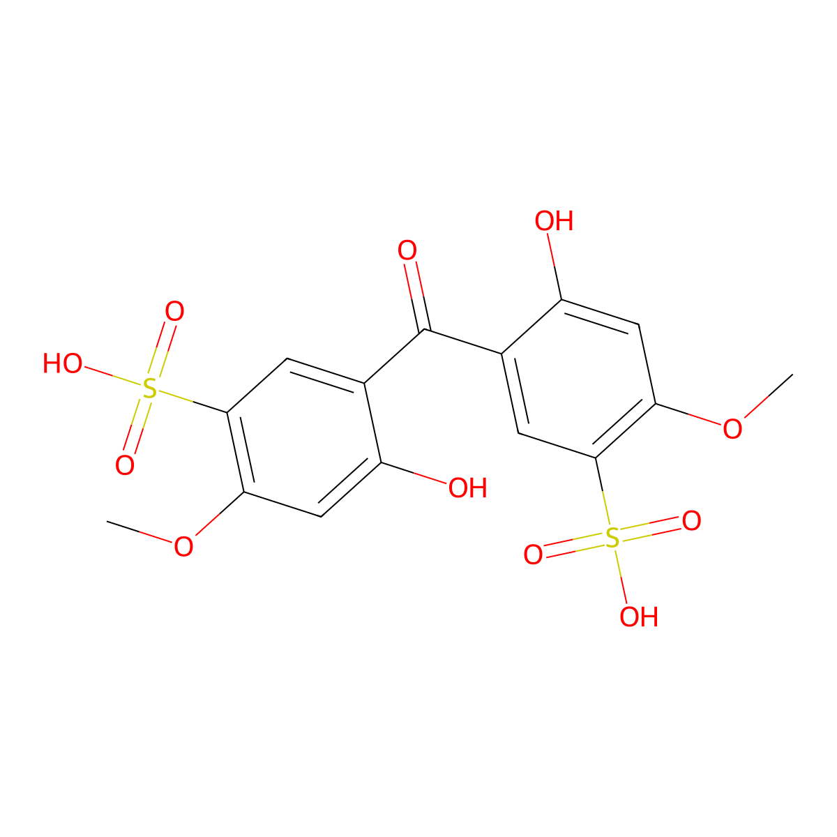 2,2'-Dihydroxy-4,4'-dimethoxybenzophenone-5,5'-disulfonic acid molecular structure, CAS 143982-77-8