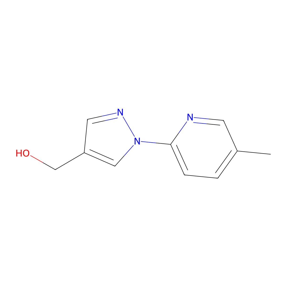 (1-(5-methylpyridin-2-yl)-1H-pyrazol-4-yl)methanol molecular structure, CAS 1439822-99-7