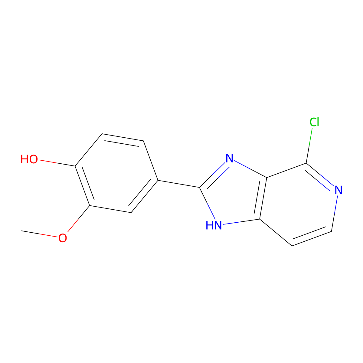 4-(4-Chloro-1H-imidazo[4,5-c]pyridin-2-yl)-2-methoxyphenol molecular structure, CAS 1439823-00-3