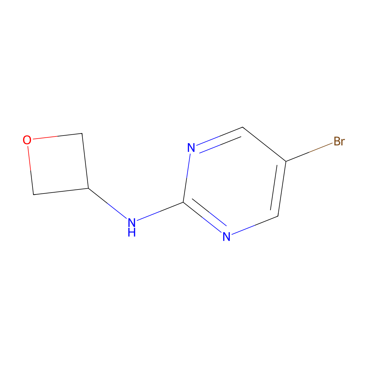 5-Bromo-N-(oxetan-3-yl)pyrimidin-2-amine molecular structure, CAS 1439823-02-5
