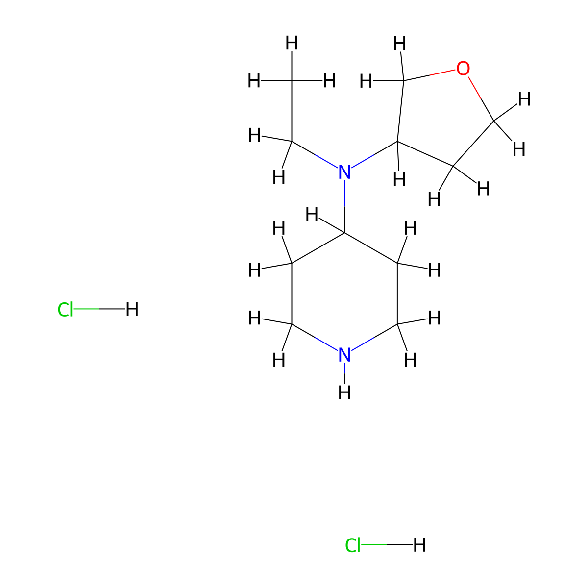 N-Ethyl-N-(tetrahydrofuran-3-yl)piperidin-4-amine dihydrochloride molecular structure, CAS 1439823-16-1