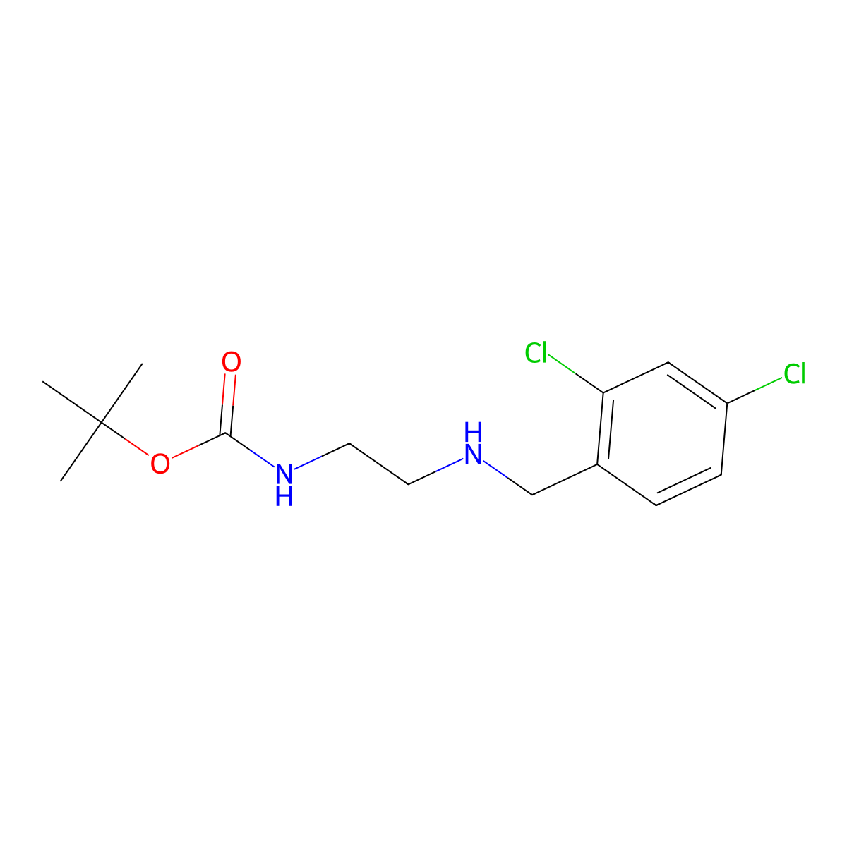 tert-Butyl (2-((2,4-dichlorobenzyl)amino)ethyl)carbamate molecular structure, CAS 1439823-61-6