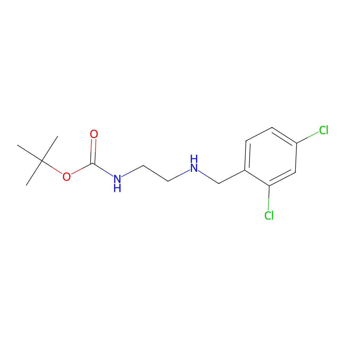 tert-Butyl (2-((2,4-dichlorobenzyl)amino)ethyl)carbamate molecular structure, CAS 1439823-61-6
