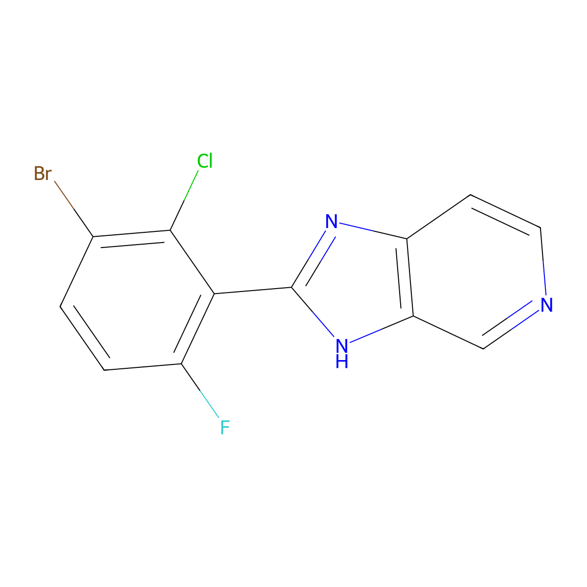 2-(3-Bromo-2-chloro-6-fluorophenyl)-3H-imidazo[4,5-c]pyridine molecular structure, CAS 1439824-02-8