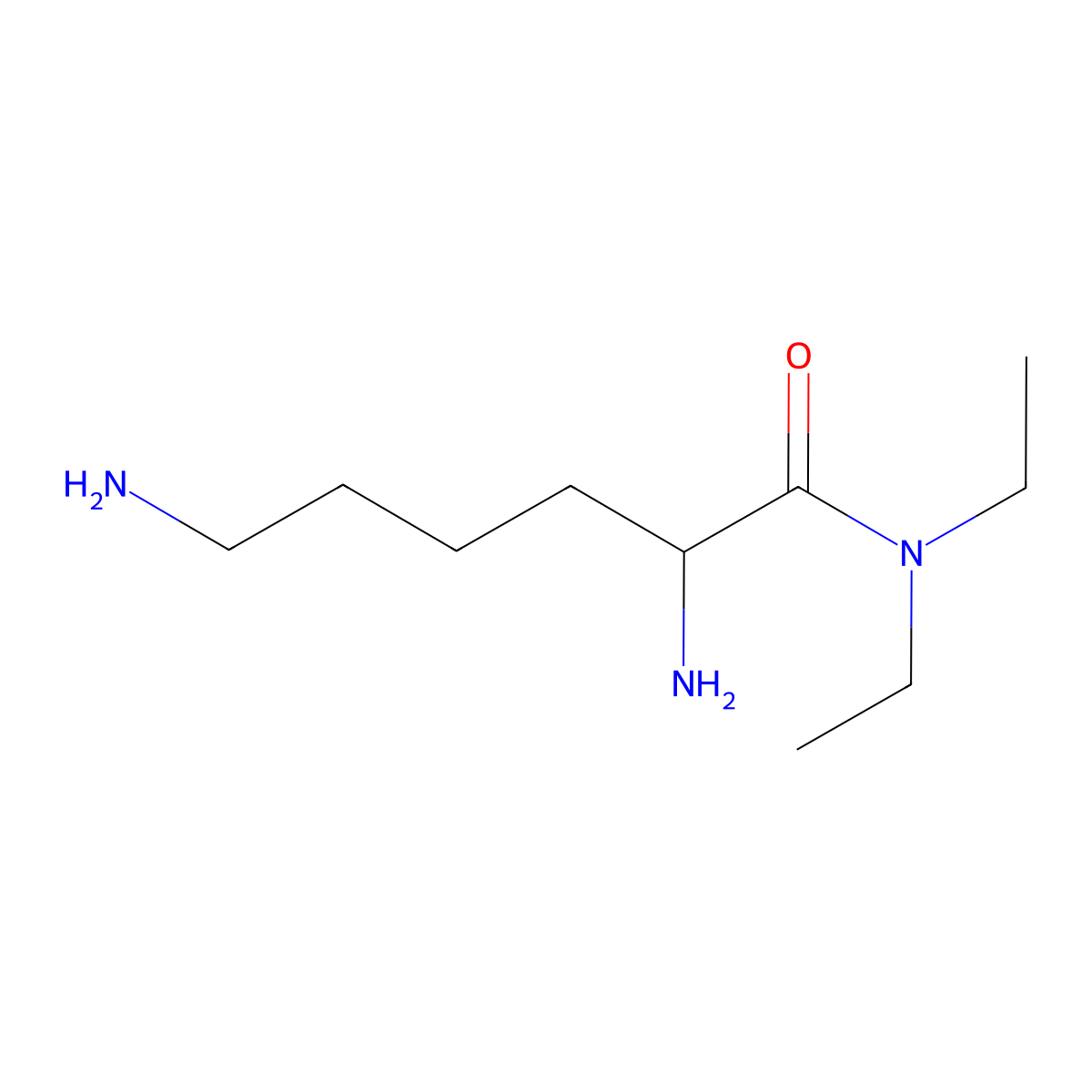 (2S)-2,6-diamino-N,N-diethylhexanamide molecular structure, CAS 143983-22-6