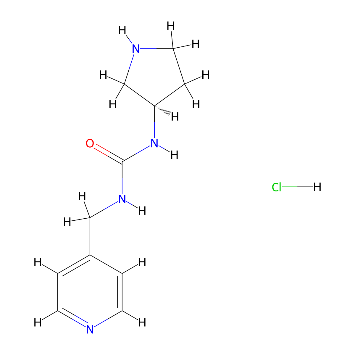 (R)-1-(Pyridin-4-ylmethyl)-3-(pyrrolidin-3-yl)urea hydrochloride molecular structure, CAS 1439894-51-5