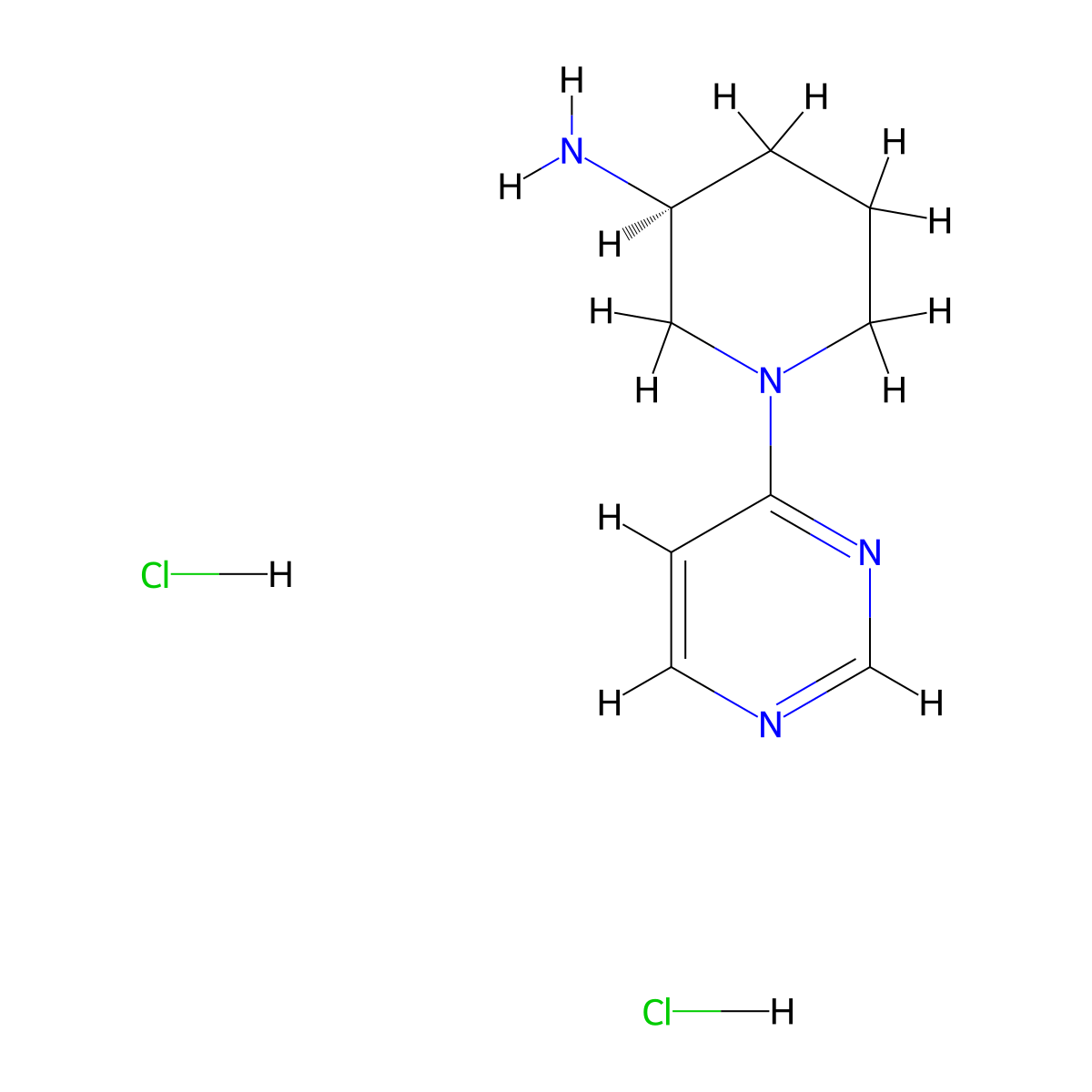 (S)-1-(Pyrimidin-4-yl)piperidin-3-amine dihydrochloride molecular structure, CAS 1439894-52-6