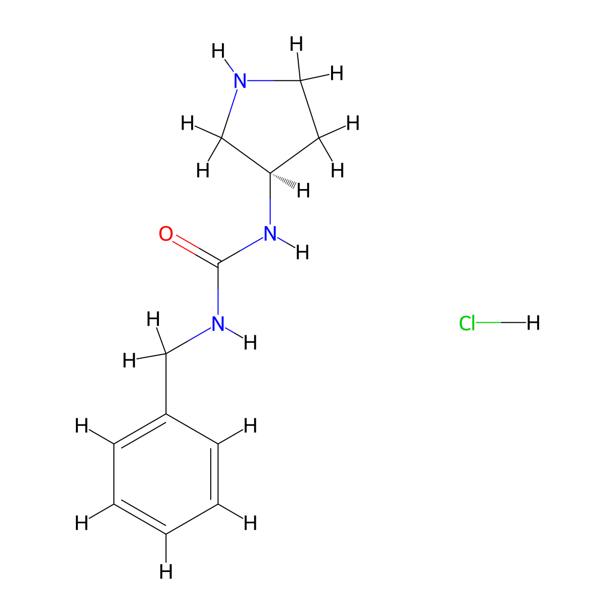 (R)-1-Benzyl-3-(pyrrolidin-3-yl)urea hydrochloride molecular structure, CAS 1439894-54-8