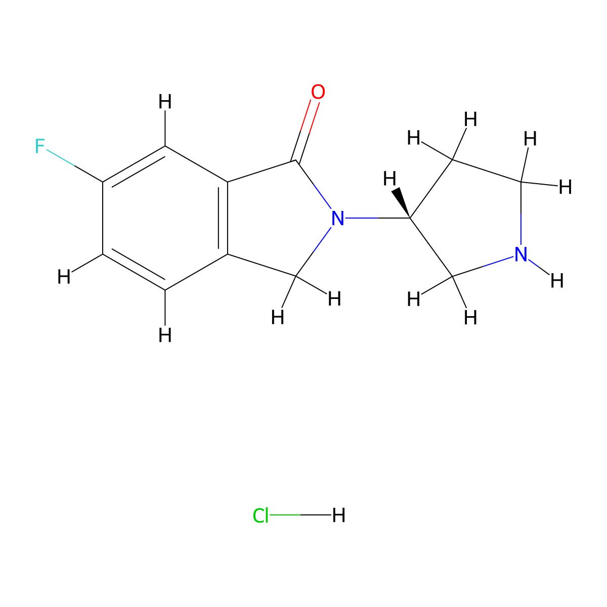 (R)-6-Fluoro-2-(pyrrolidin-3-yl)isoindolin-1-one hydrochloride molecular structure, CAS 1439894-56-0
