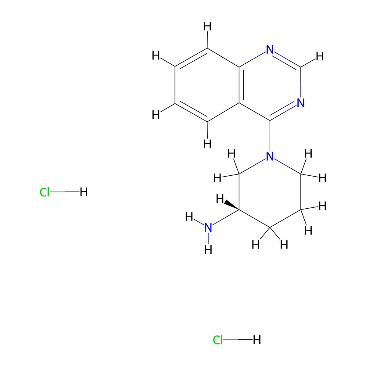(3S)-1-(Quinazolin-4-yl)piperidin-3-amine dihydrochloride molecular structure, CAS 1439894-57-1