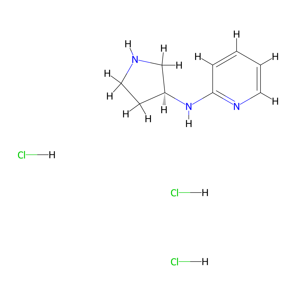 N-[(3S)-Pyrrolidin-3-yl]pyridin-2-aminetrihydrochloride molecular structure, CAS 1439894-58-2