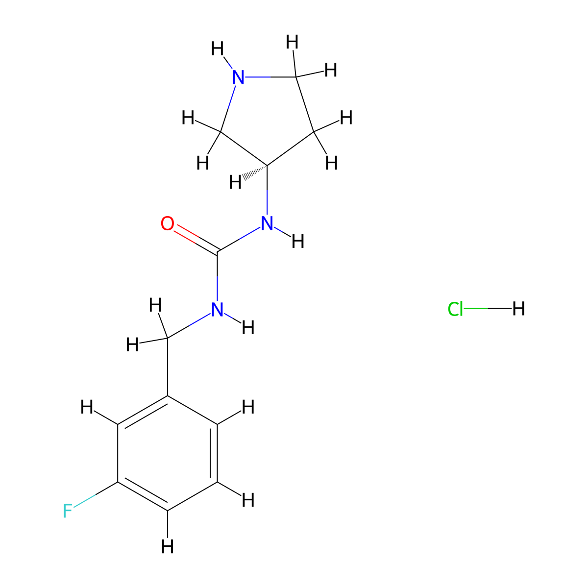 (R)-1-(3-Fluorobenzyl)-3-(pyrrolidin-3-yl)urea hydrochloride molecular structure, CAS 1439894-59-3