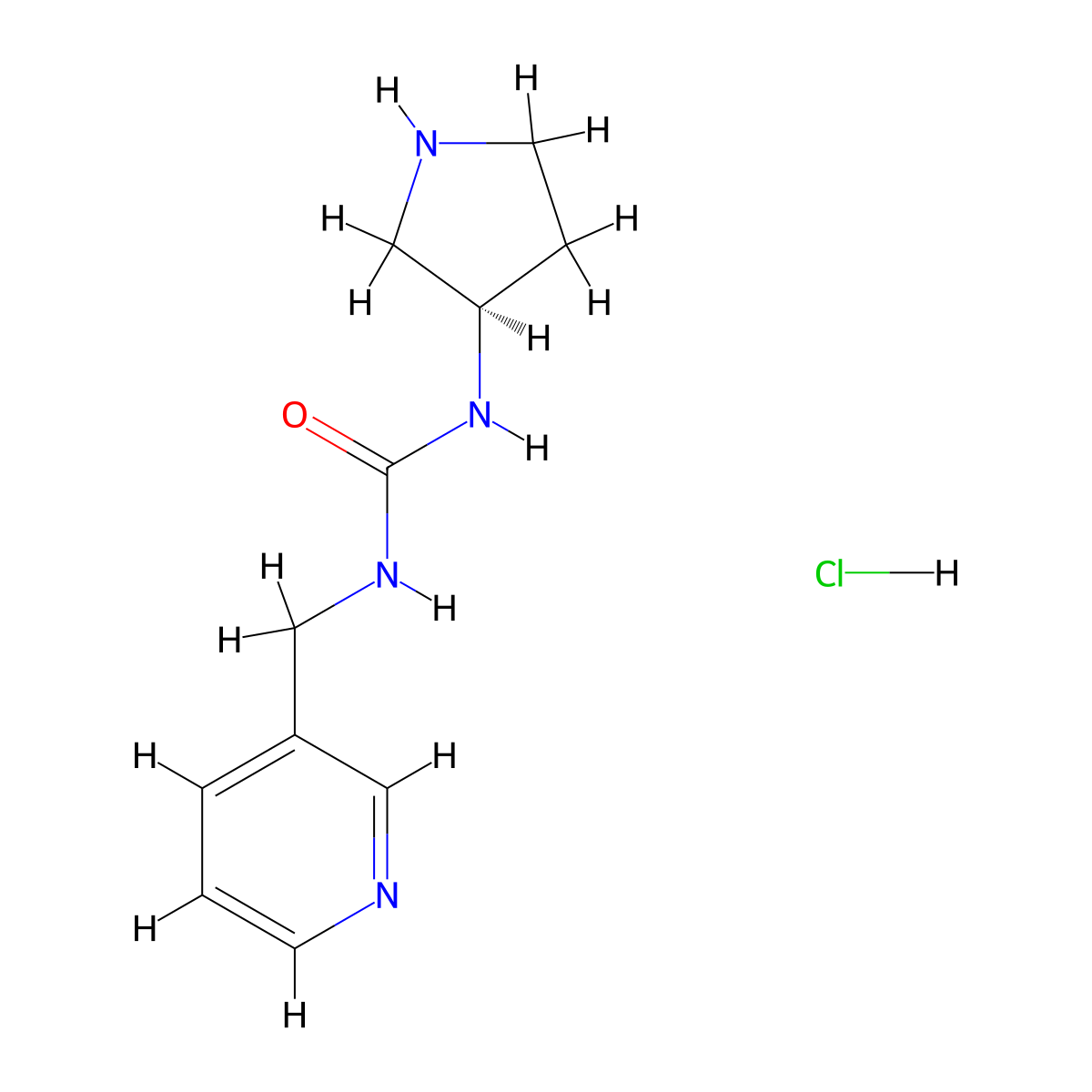 (R)-1-(Pyridin-3-ylmethyl)-3-(pyrrolidin-3-yl)urea hydrochloride molecular structure, CAS 1439894-60-6
