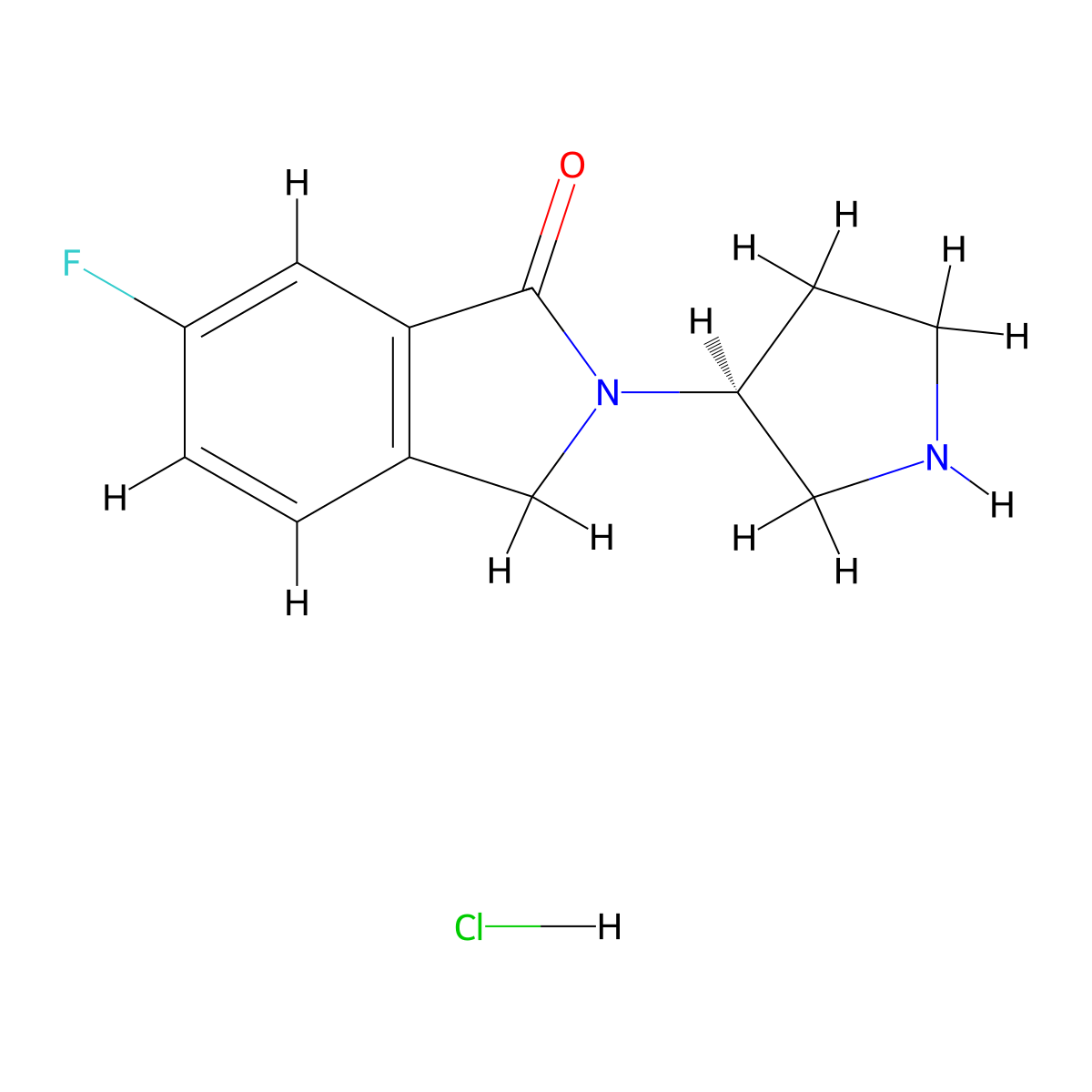 (S)-6-Fluoro-2-(pyrrolidin-3-yl)isoindolin-1-one hydrochloride molecular structure, CAS 1439894-61-7