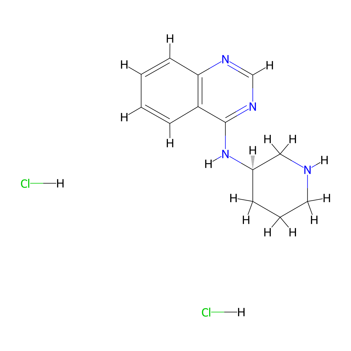 N-[(3R)-Piperidin-3-yl]quinazolin-4-amine dihydrochloride molecular structure, CAS 1439894-63-9
