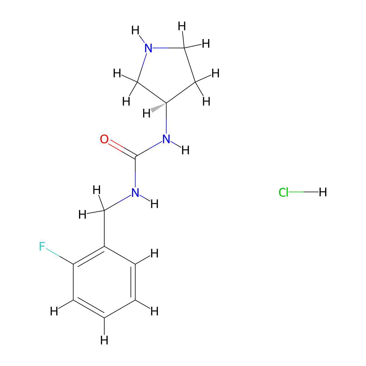 (R)-1-(2-Fluorobenzyl)-3-(pyrrolidin-3-yl)urea hydrochloride molecular structure, CAS 1439894-64-0