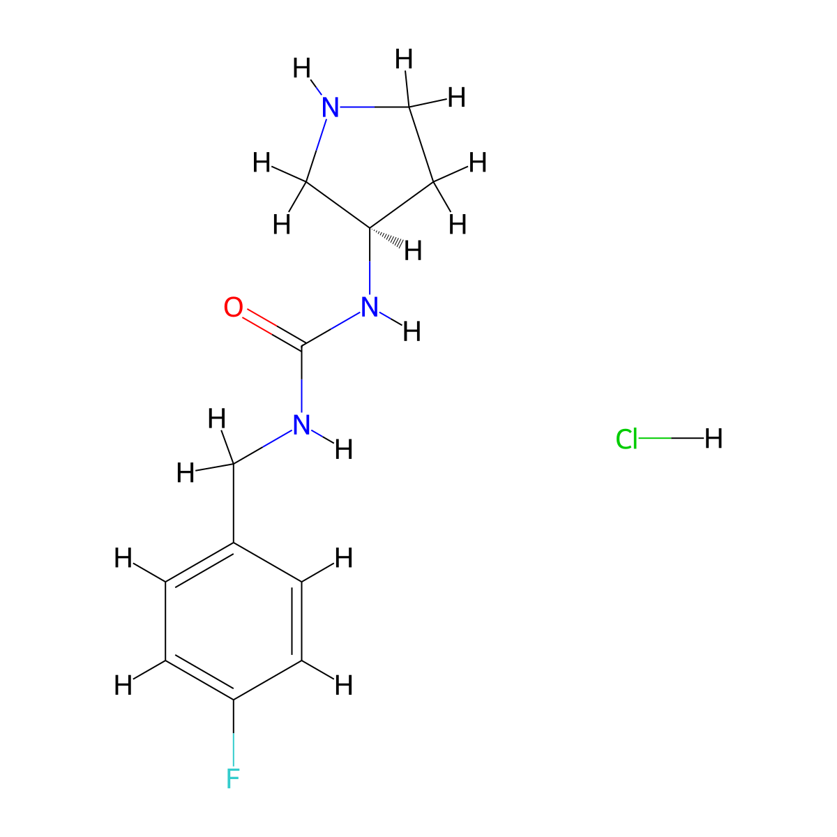 (R)-1-(4-Fluorobenzyl)-3-(pyrrolidin-3-yl)urea hydrochloride molecular structure, CAS 1439894-65-1