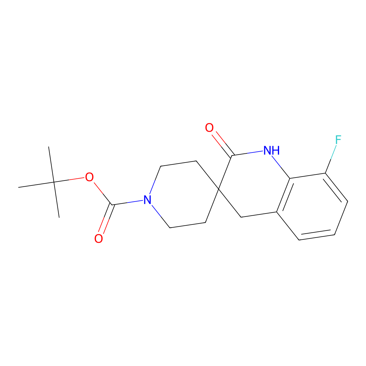 tert-Butyl 8'-fluoro-2'-oxo-2',4'-dihydro-1'H-spiro[piperidine-4,3'-quinoline]-1-carboxylate molecular structure, CAS 1439896-33-9