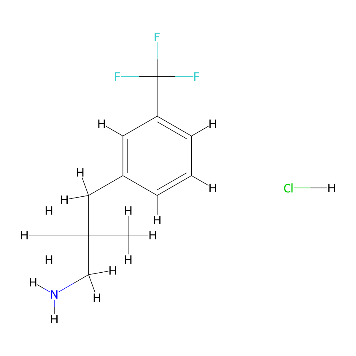 2,2-Dimethyl-3-[3-(trifluoromethyl)phenyl]propan-1-amine hydrochloride molecular structure, CAS 1439896-35-1